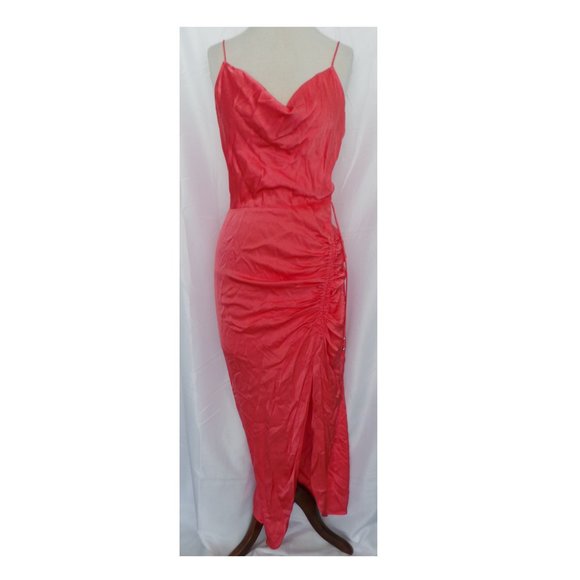 NWT $595 VERONICA BEARD NATASHA RUCHED SATIN DRESS - Picture 2 of 5